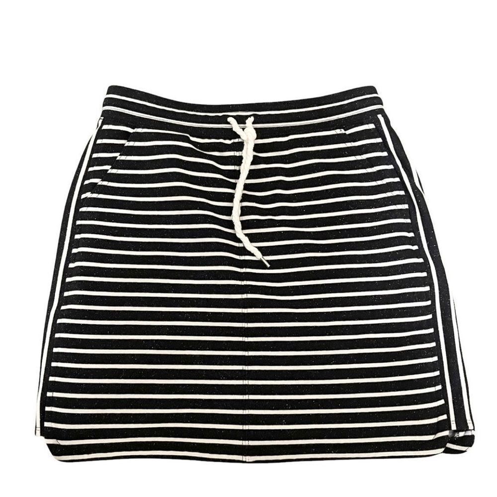 Talbots Navy & White Striped Skirt New XS Petite